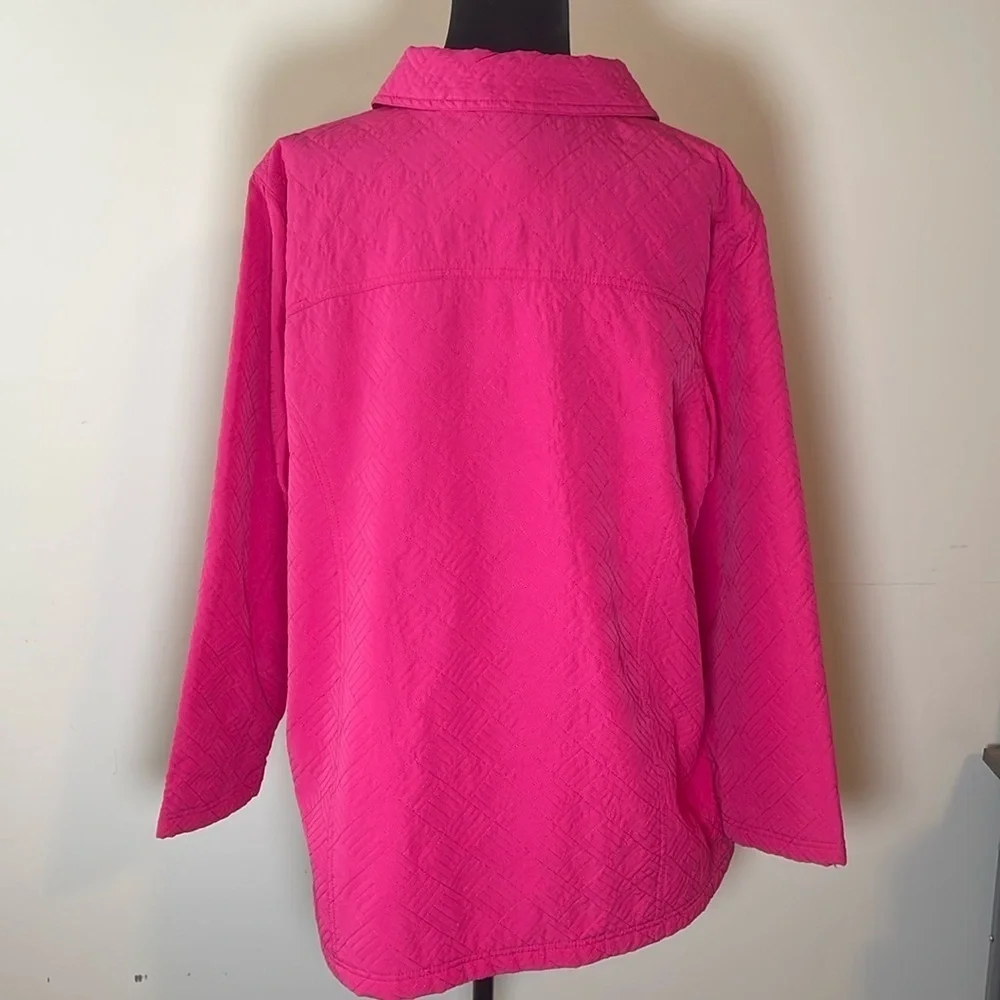 NWT Kim Rogers Pink Satin Lined Quilted Jacket Size 1X NWT